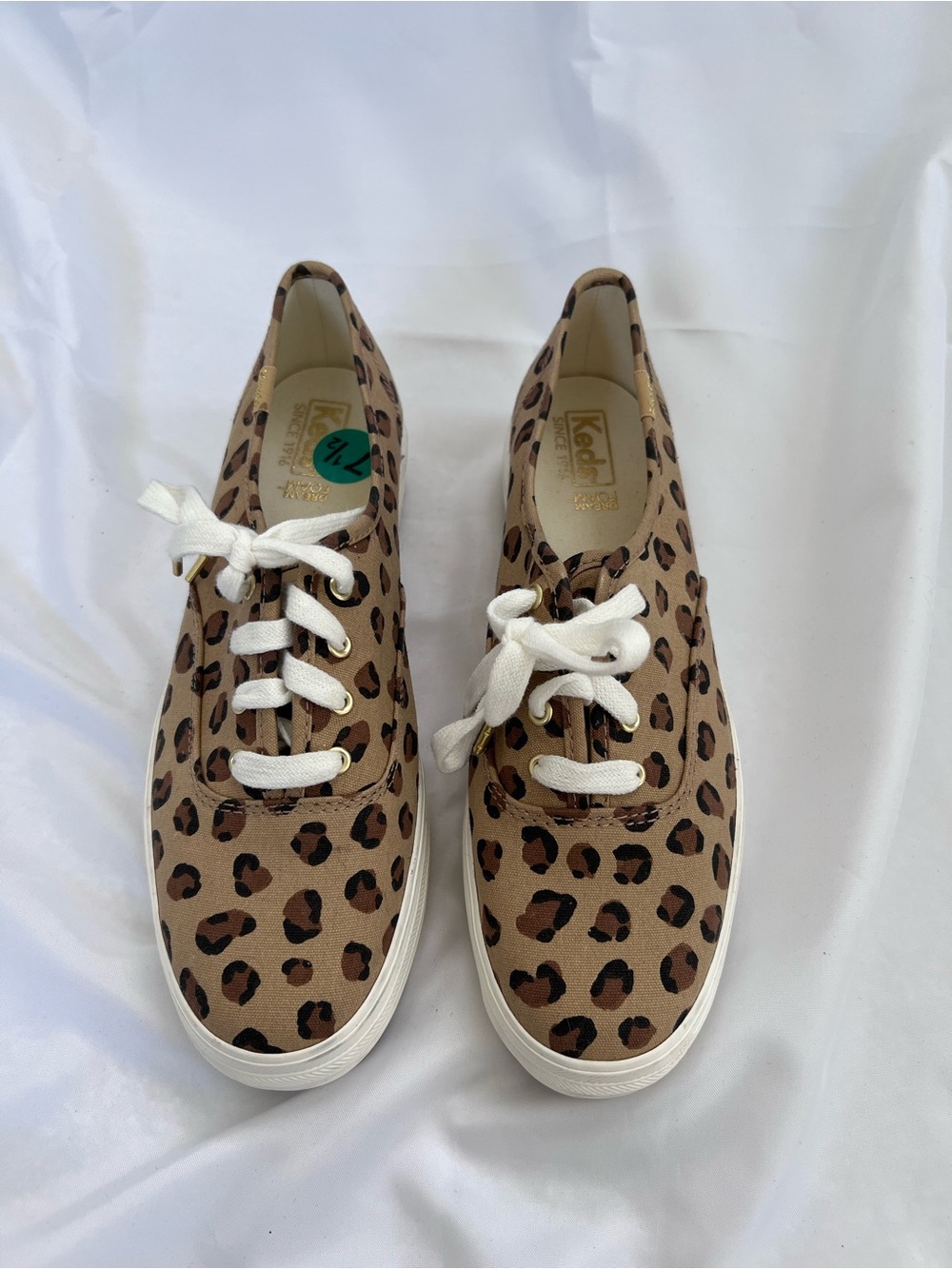 Keds Leopard Print Platform Sneakers in Tan and White